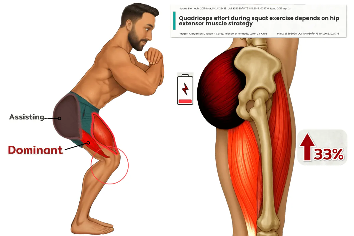 Illustration: Why Squats Grow Your Legs Instead of Your Glutes