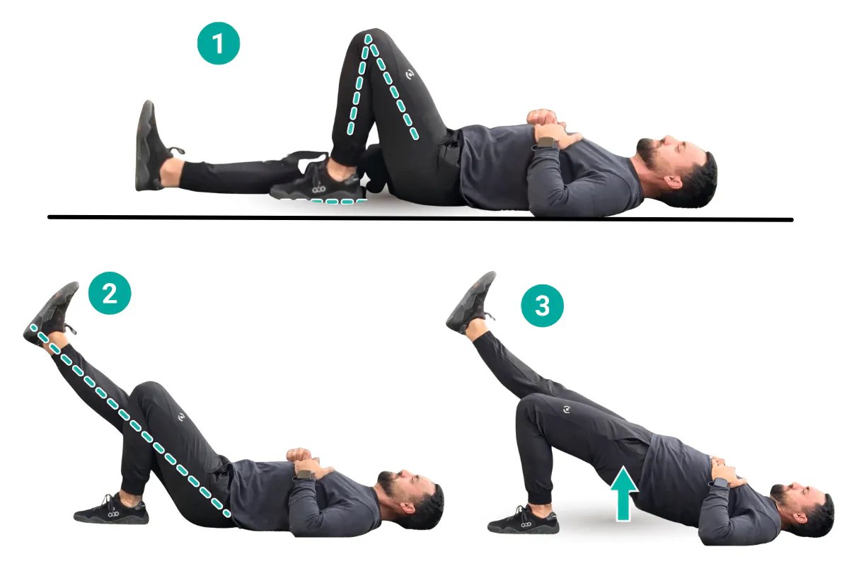 Illustration: The single-leg bridge test: