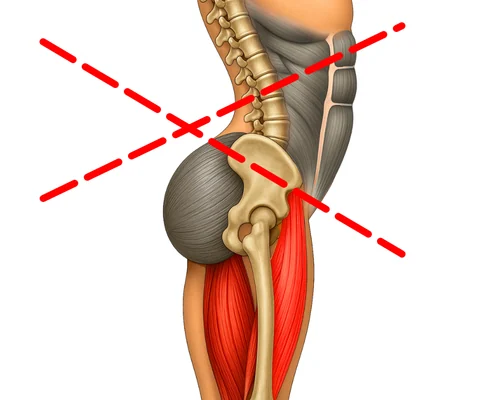 Weak glutes - anterior pelvic tilt and lower back compensation