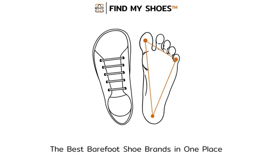 Barefoot Shoe Finder artwork with a wide toe-box shoe and foot outline